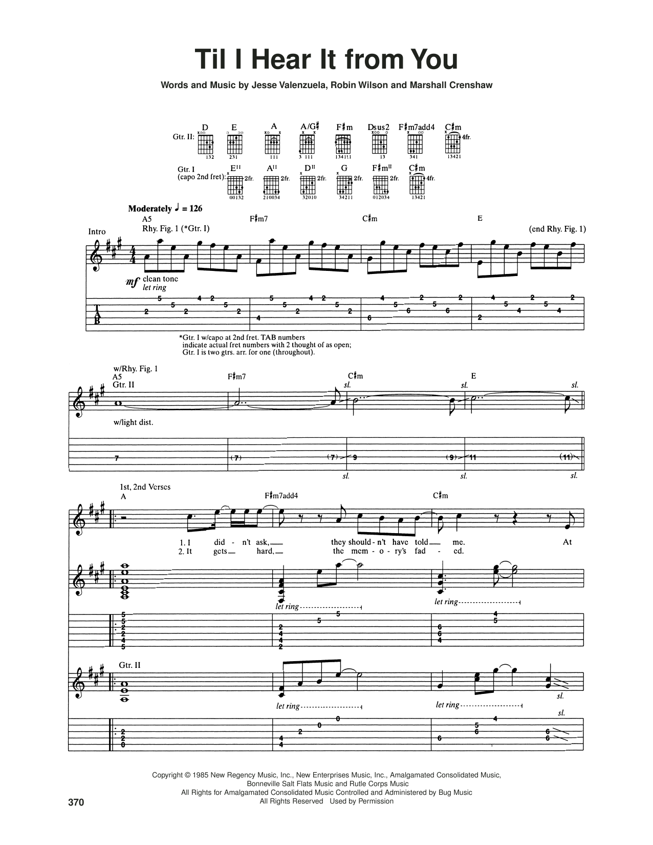 Til I Hear It From You (Guitar Tab) von Gin Blossoms