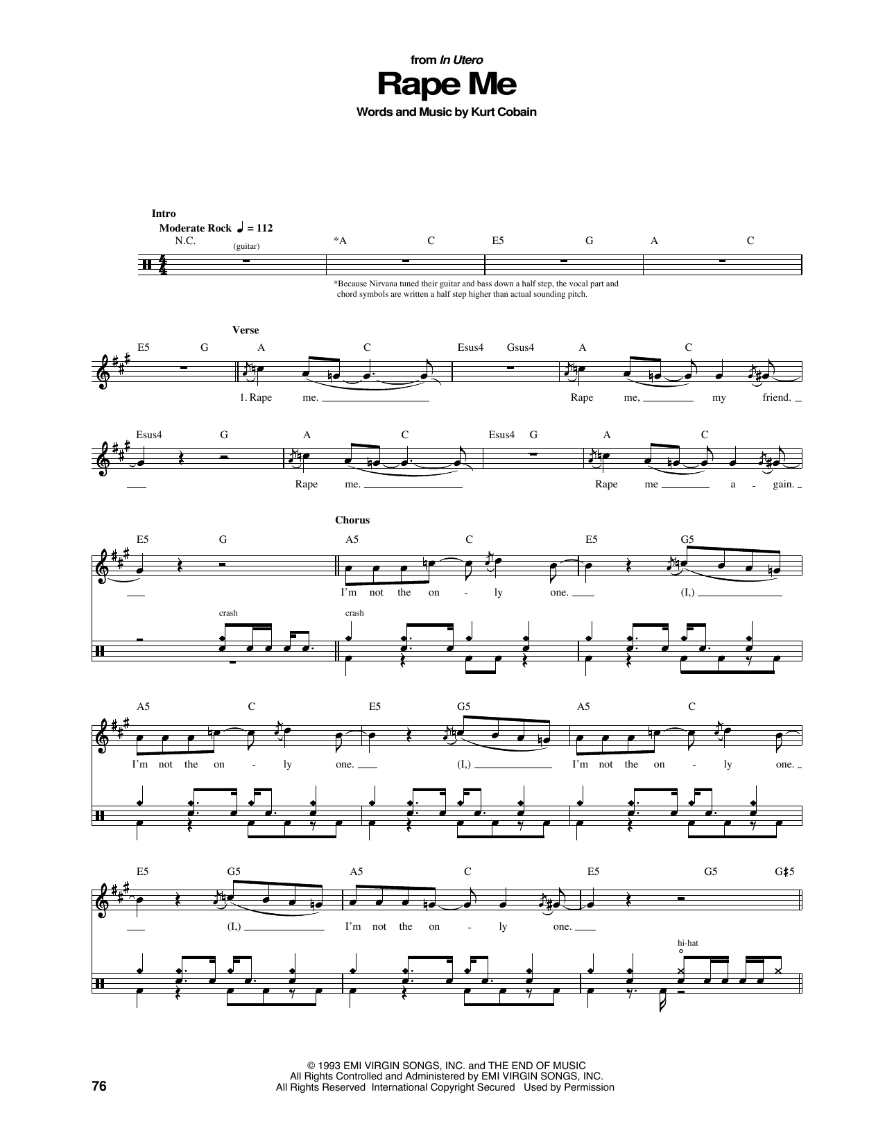 Rape Me (Drums Transcription) von Nirvana