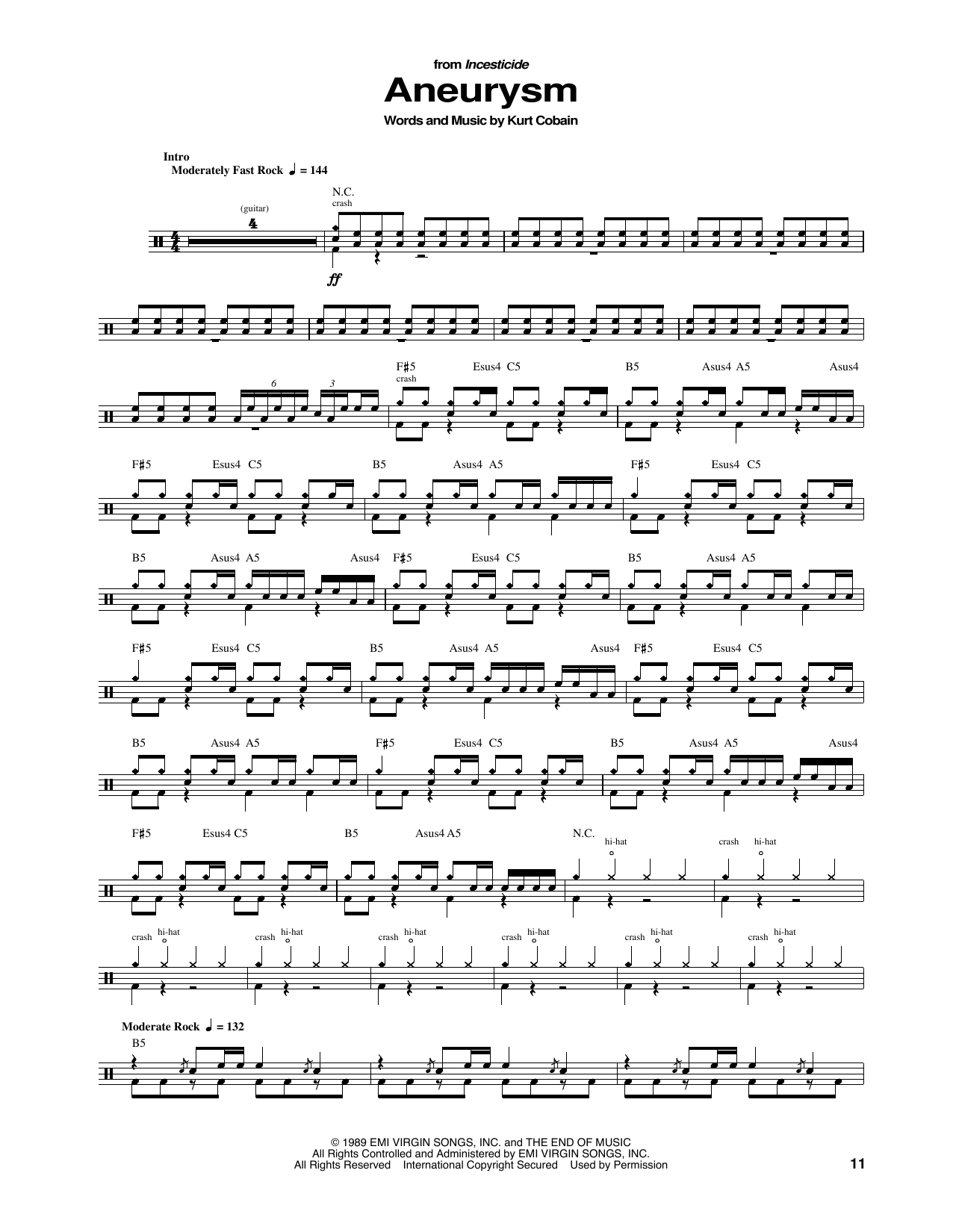 Aneurysm (Drums Transcription) von Nirvana