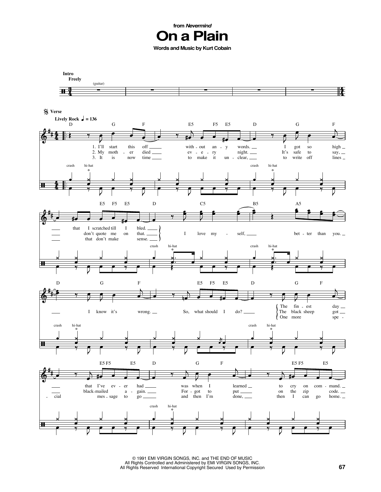 On A Plain (Drums Transcription) von Nirvana