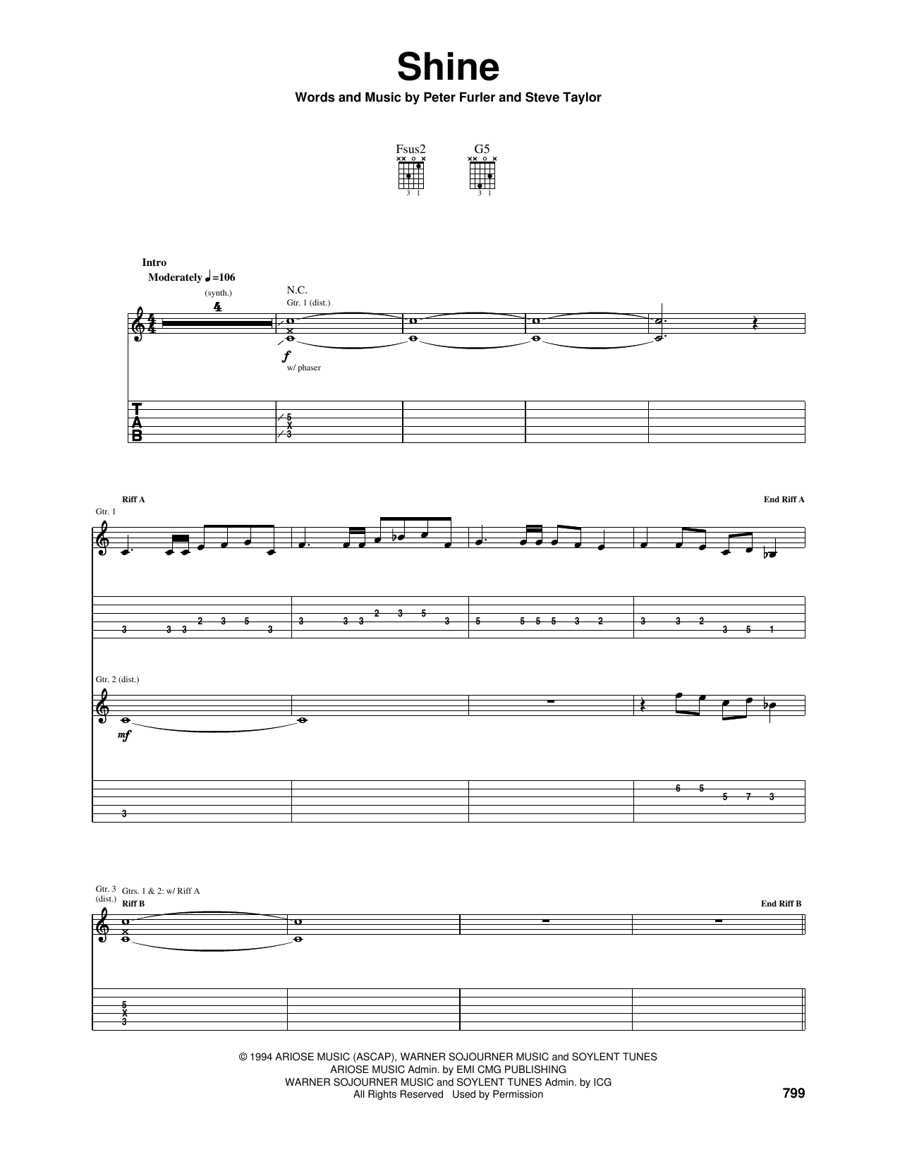 Shine (Guitar Tab) von Newsboys