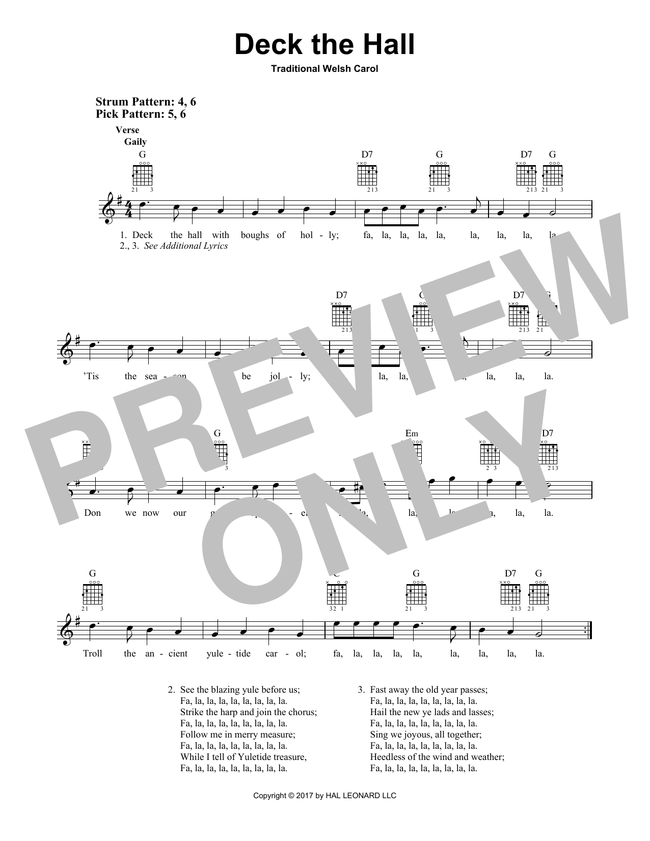 Deck The Hall (Easy Guitar) von Traditional Welsh Carol