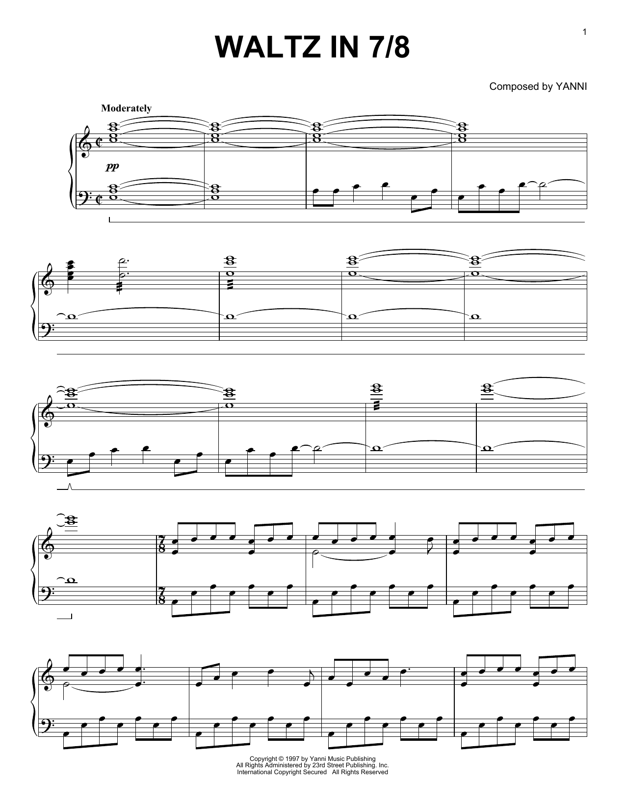 Waltz in 7/8 (Piano Solo) von Yanni