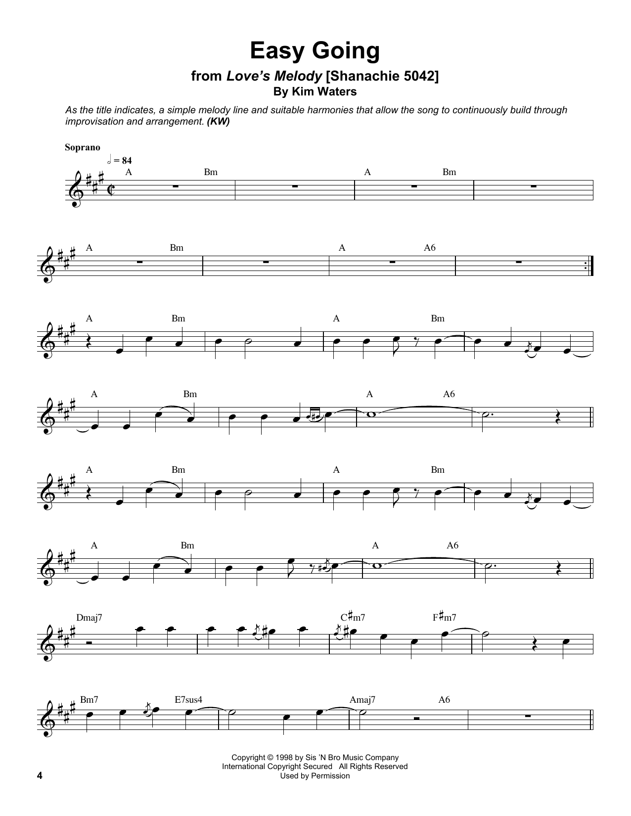 Easy Going (Soprano Sax Transcription) von Kim Waters