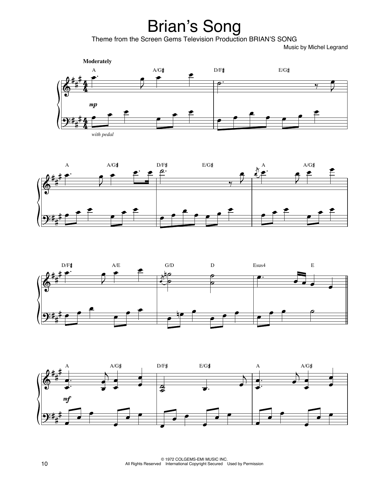 Brian's Song (Piano Solo) von John Tesh