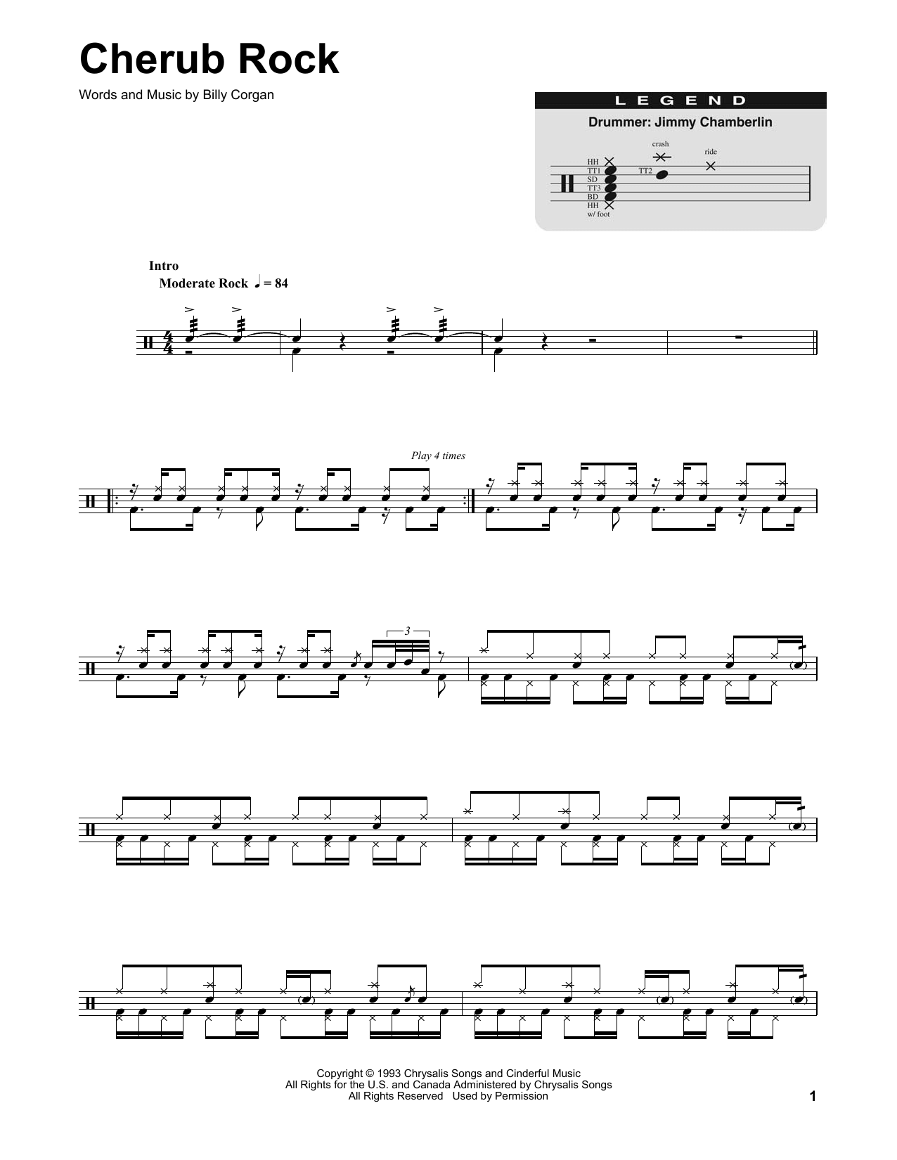 Cherub Rock (Drums Transcription) von Smashing Pumpkins