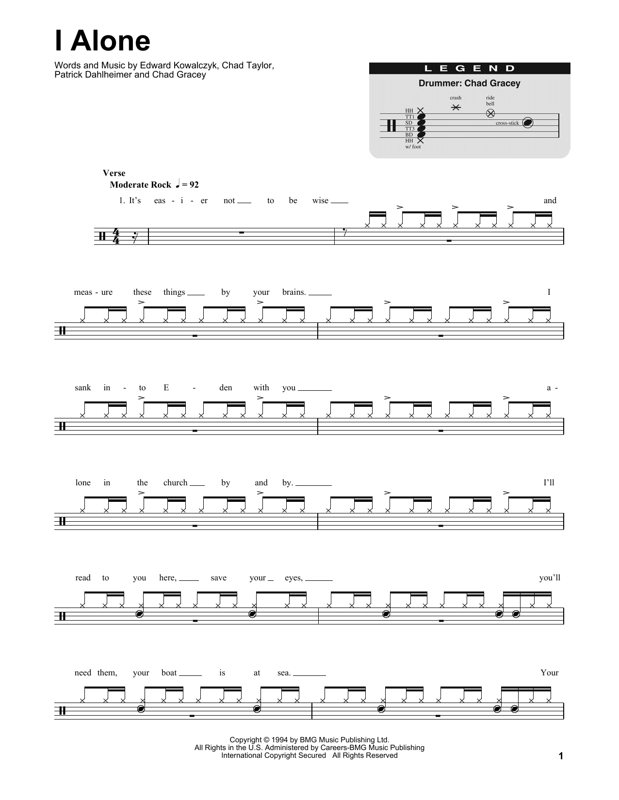 I Alone (Drums Transcription) von Live