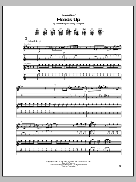 Heads Up (Guitar Tab) von Freddie King