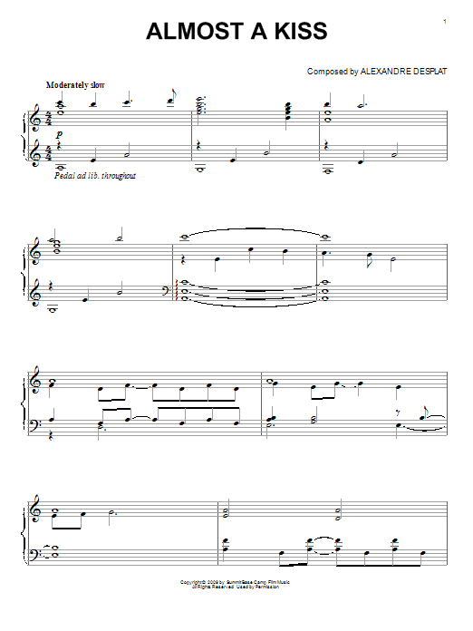 Almost A Kiss (from The Twilight Saga: New Moon) (Piano Solo) von Alexandre Desplat