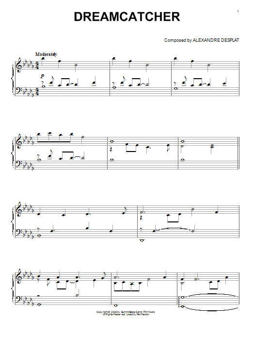 Dreamcatcher (from The Twilight Saga: New Moon) (Piano Solo) von Alexandre Desplat