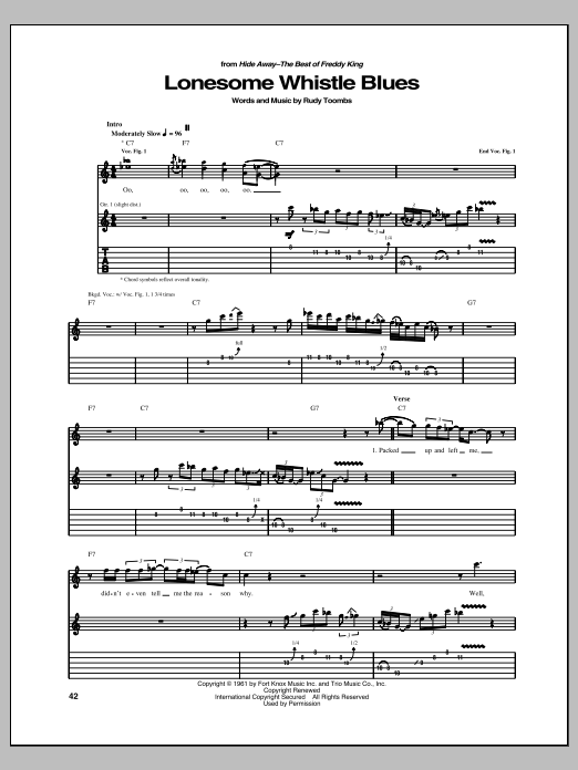 Lonesome Whistle Blues (Guitar Tab) von Freddie King