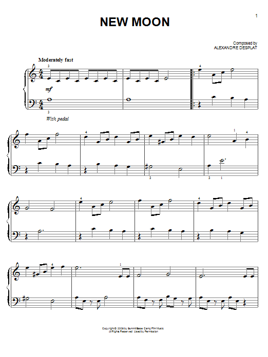 New Moon (from The Twilight Saga: New Moon) (Easy Piano) von Alexandre Desplat