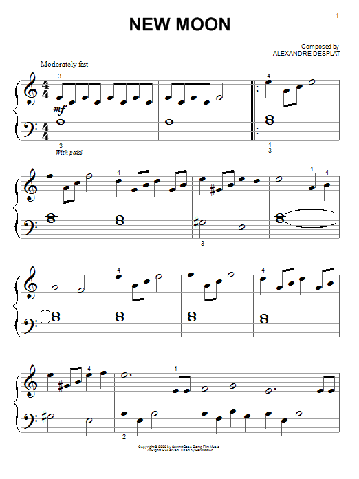 New Moon (from The Twilight Saga: New Moon) (Big Note Piano) von Alexandre Desplat