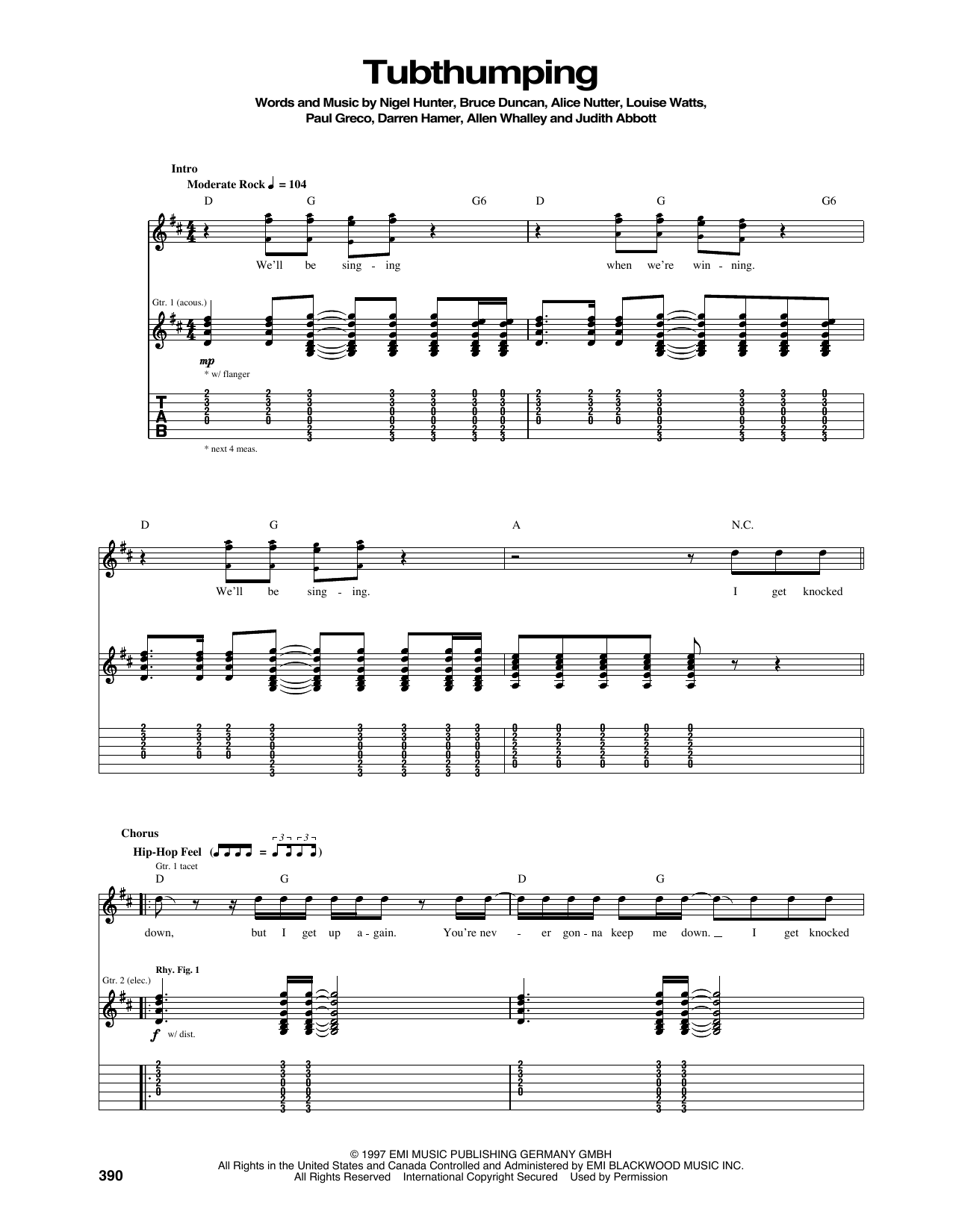 Tubthumping (Guitar Tab) von Chumbawamba