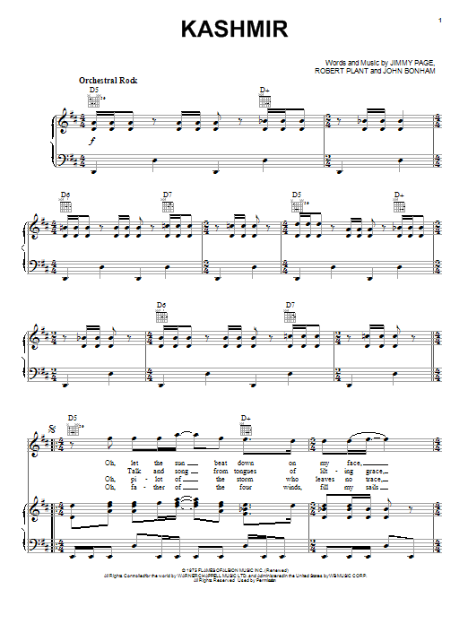 Kashmir (Piano, Vocal & Guitar Chords (Right-Hand Melody)) von Led Zeppelin