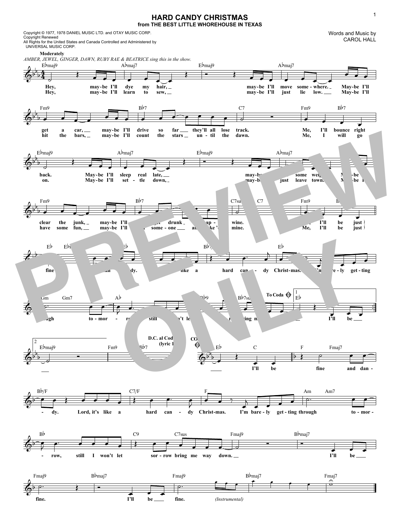 Hard Candy Christmas (Lead Sheet / Fake Book) von Dolly Parton