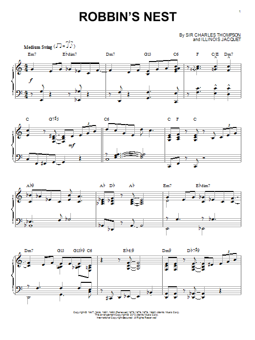 Robbin's Nest (arr. Brent Edstrom) (Piano Solo) von Illinois Jacquet