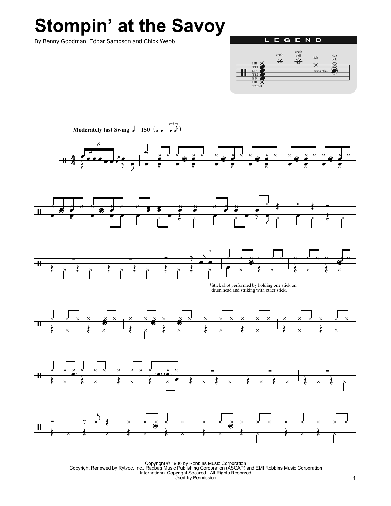 Stompin' At The Savoy (Drums Transcription) von Benny Goodman