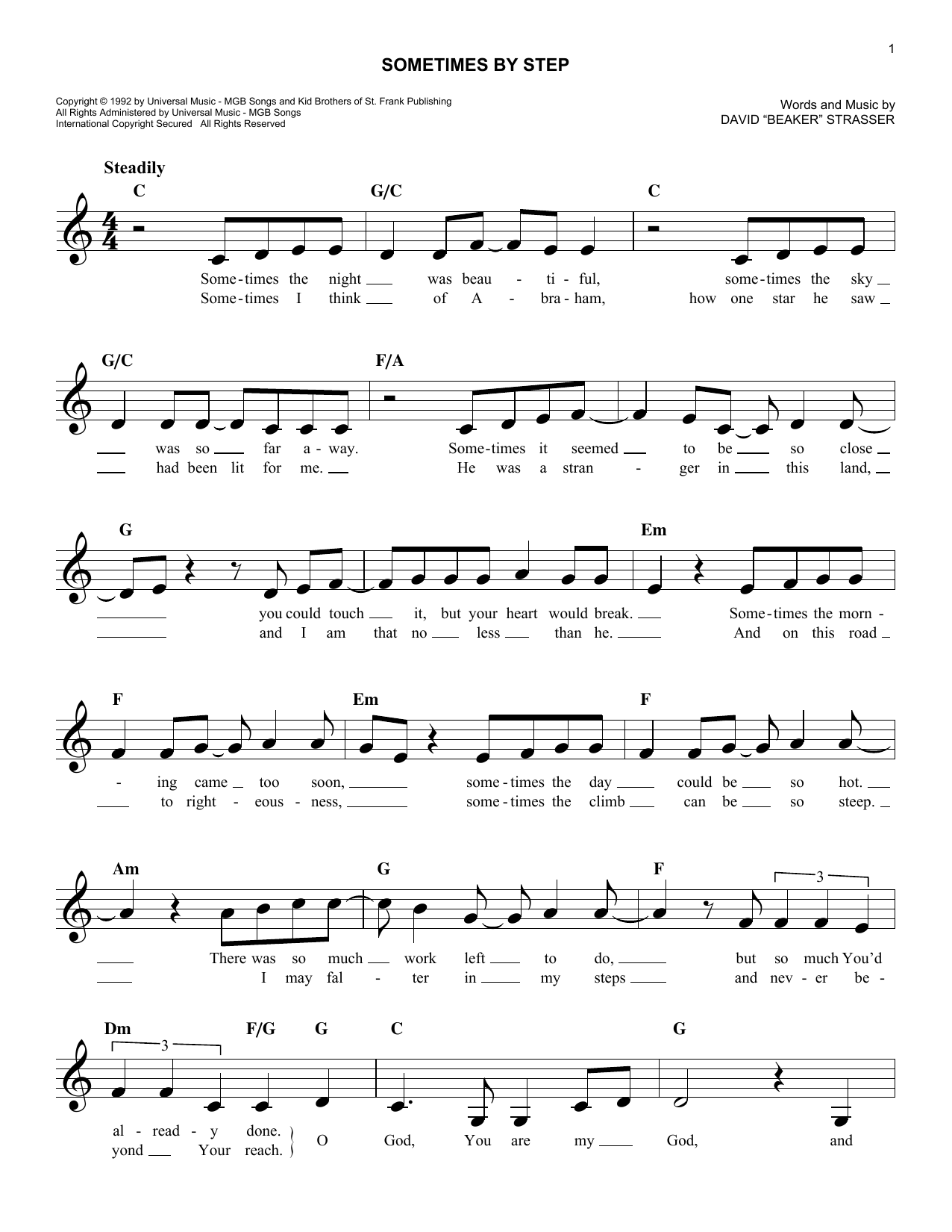 Sometimes By Step (Lead Sheet / Fake Book) von Rich Mullins