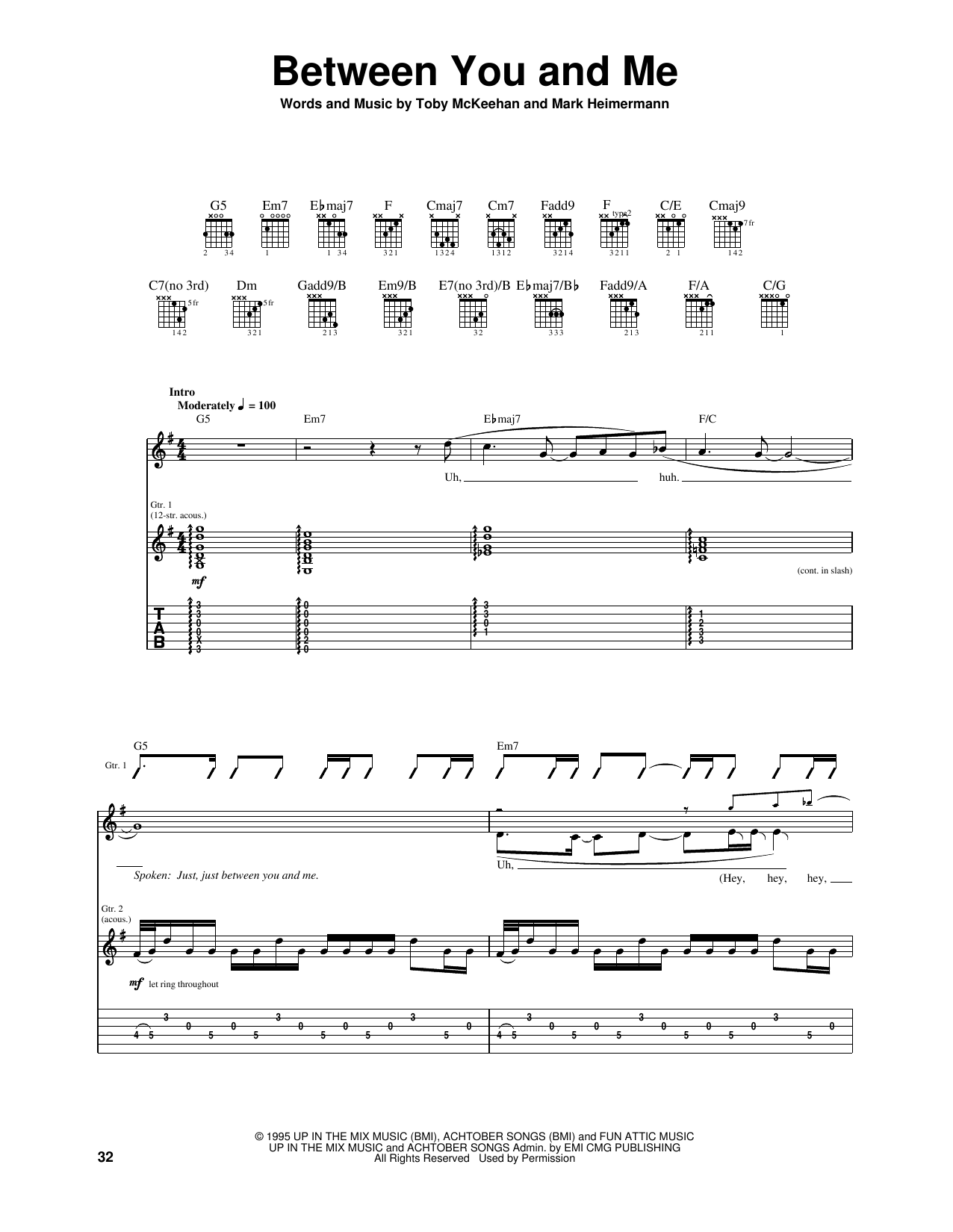 Between You And Me (Guitar Tab) von dc Talk
