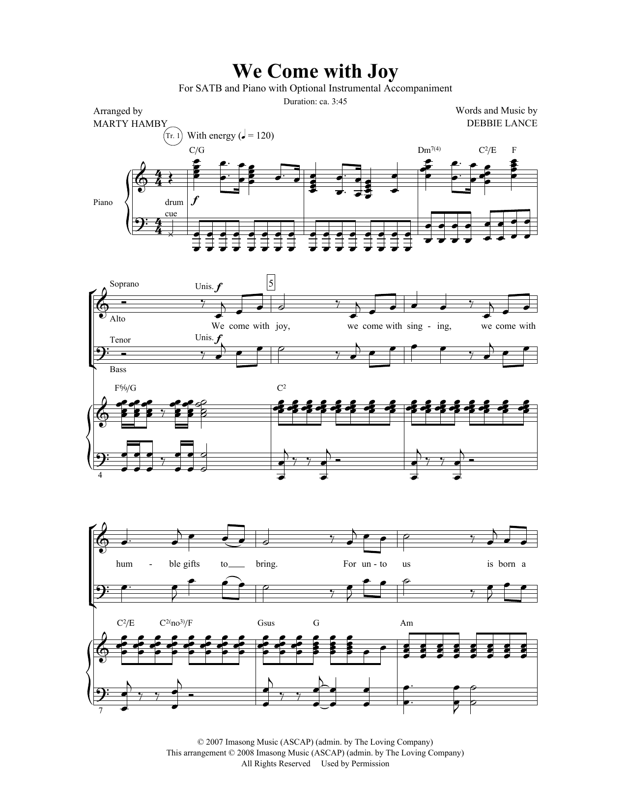 We Come With Joy (SATB Choir) von Marty Hamby