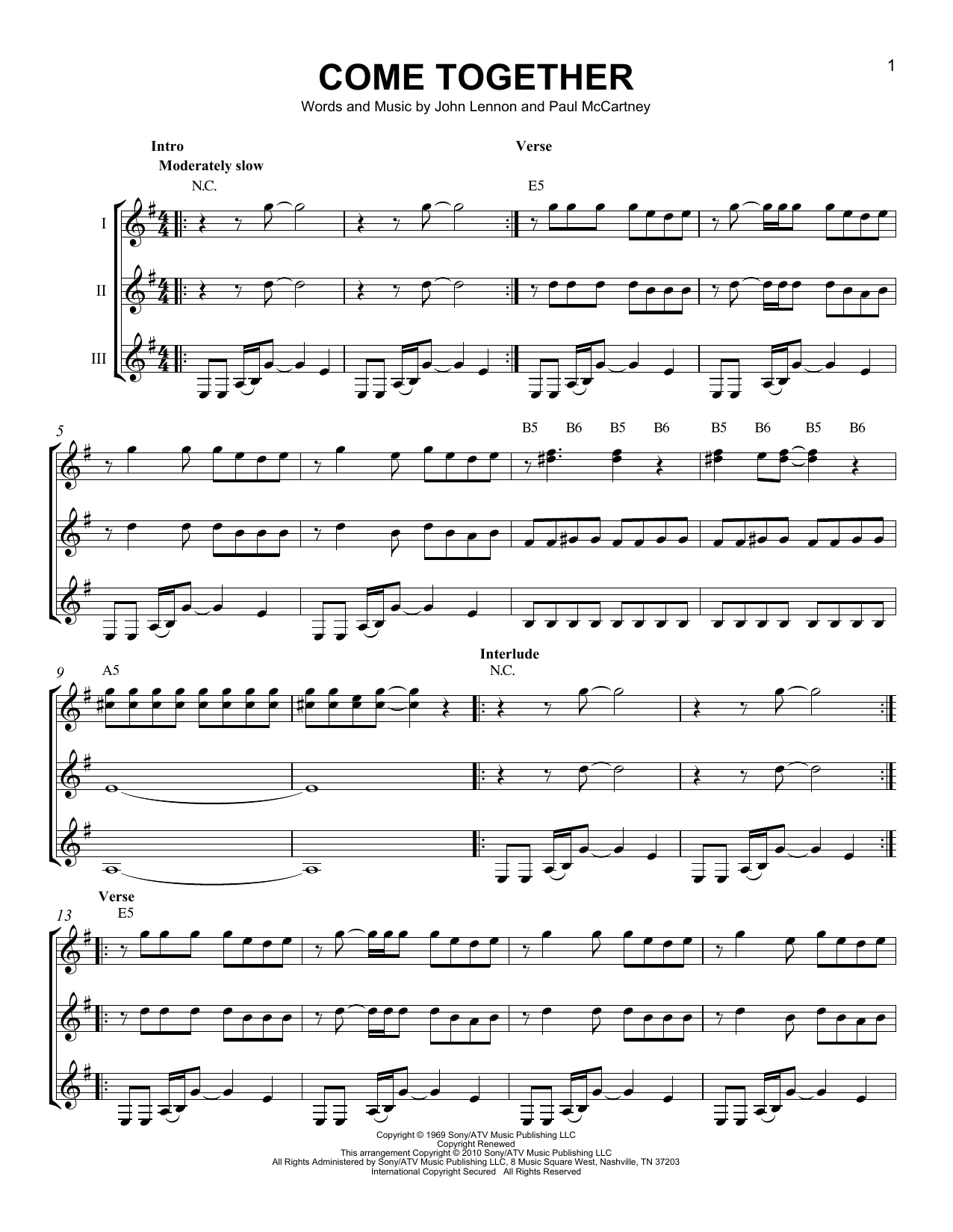 Come Together (Guitar Ensemble) von The Beatles