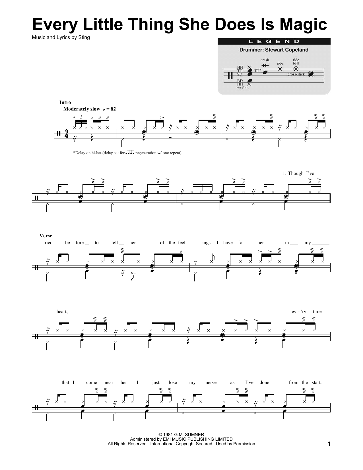 Every Little Thing She Does Is Magic (Drums Transcription) von The Police