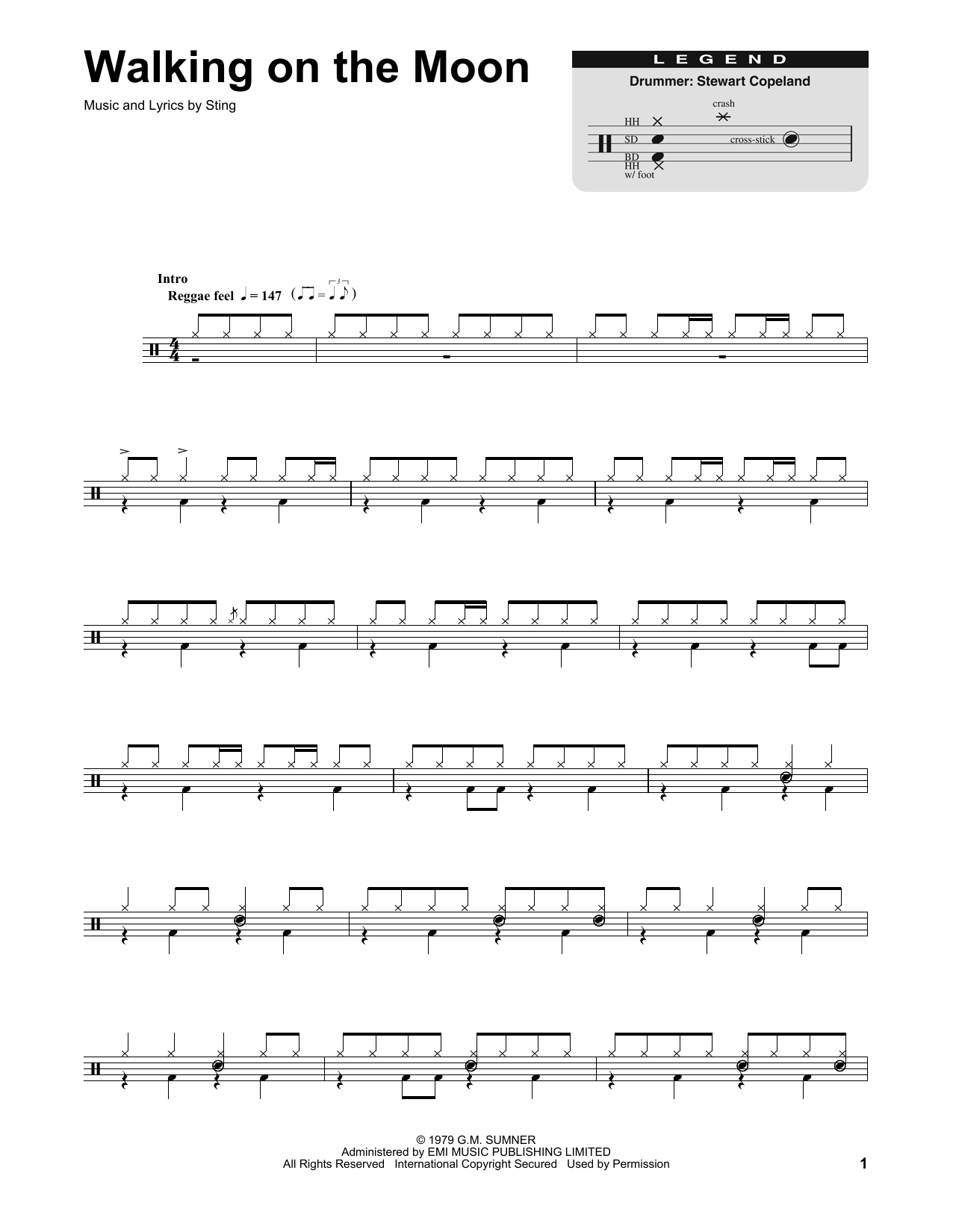 Walking On The Moon (Drums Transcription) von The Police