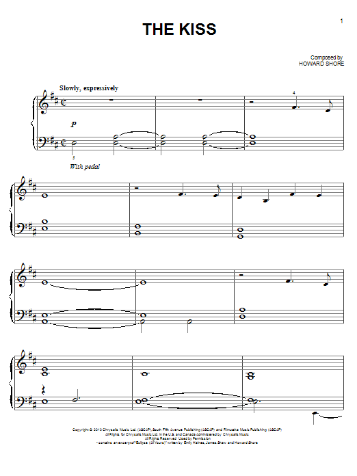 The Kiss (Easy Piano) von Howard Shore