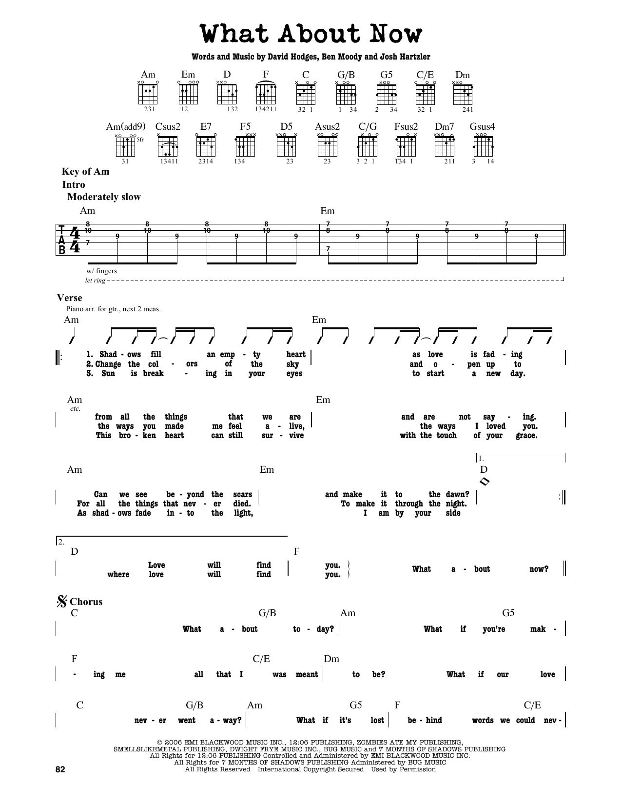 What About Now (Guitar Lead Sheet) von Daughtry