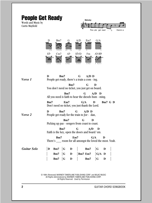 People Get Ready (Guitar Chords/Lyrics) von Bob Marley