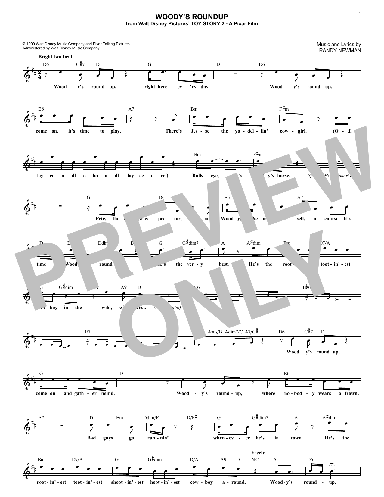 Woody's Roundup (from Toy Story 2) (Lead Sheet / Fake Book) von Riders in the Sky