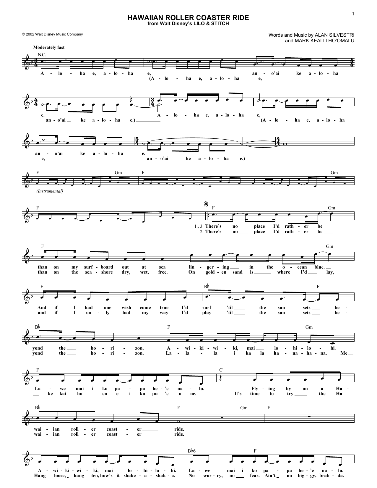 Hawaiian Roller Coaster Ride (Lead Sheet / Fake Book) von Mark Keali'i Ho'omalu