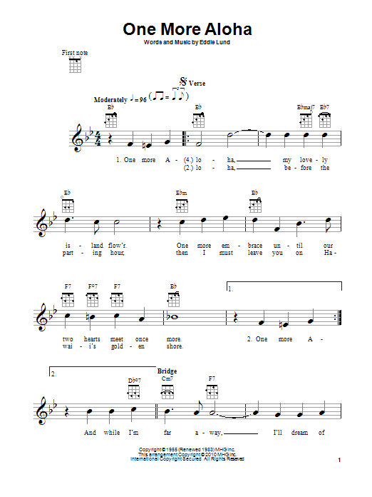 One More Aloha (Ukulele) von Eddie Lund