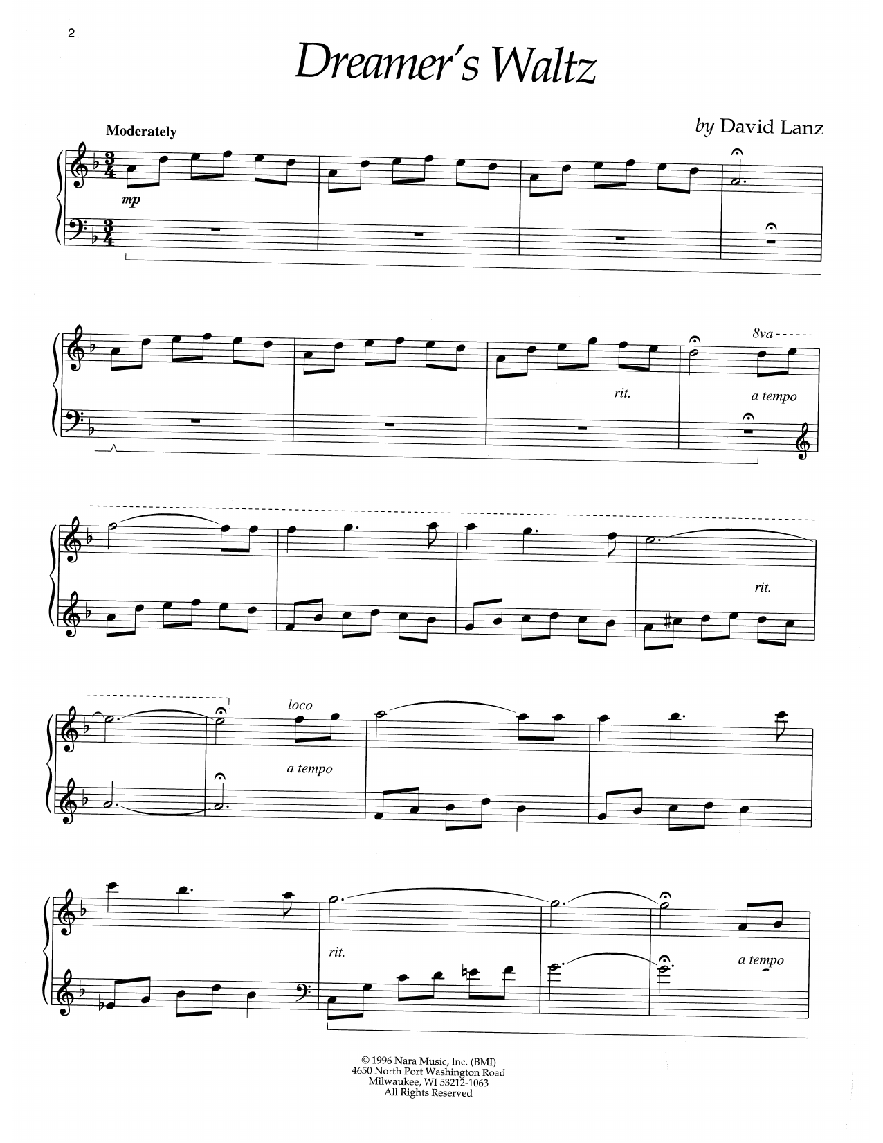 Dreamer's Waltz (Piano Solo) von David Lanz