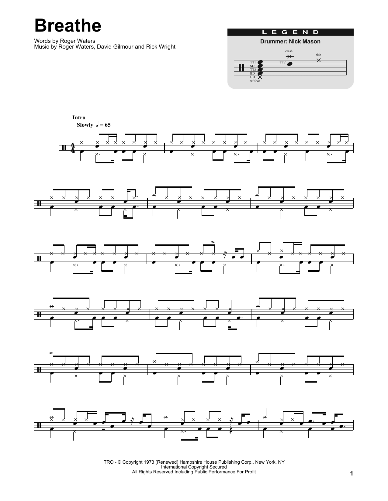 Breathe (Drums Transcription) von Pink Floyd