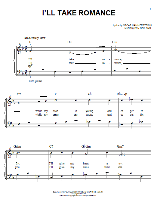 I'll Take Romance (Easy Piano) von Ben Oakland