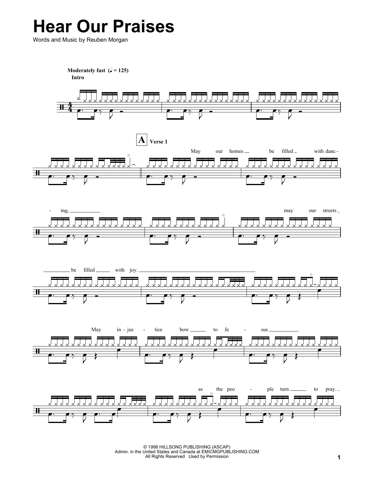 Hear Our Praises (Drums Transcription) von Reuben Morgan