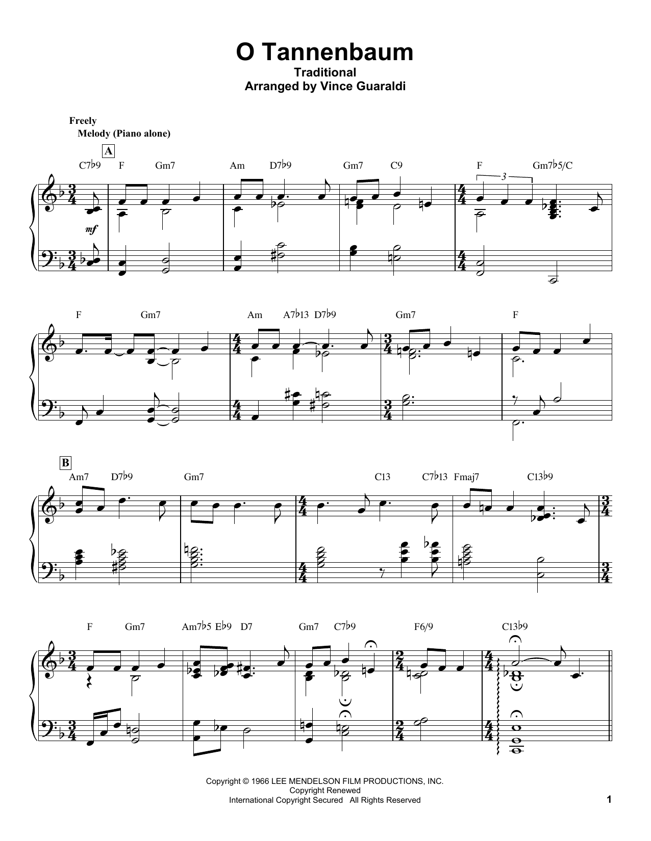 O Tannenbaum (Piano Transcription) von Vince Guaraldi