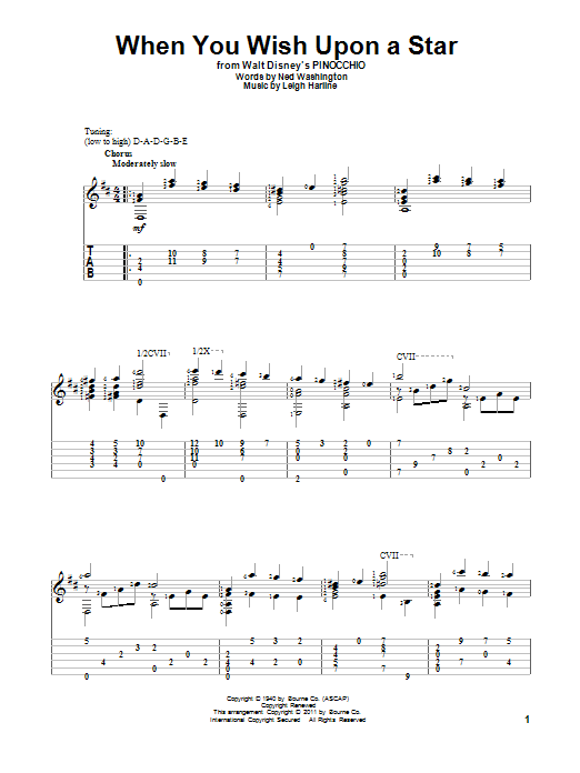 When You Wish Upon A Star (from Pinocchio) (Solo Guitar) von Cliff Edwards