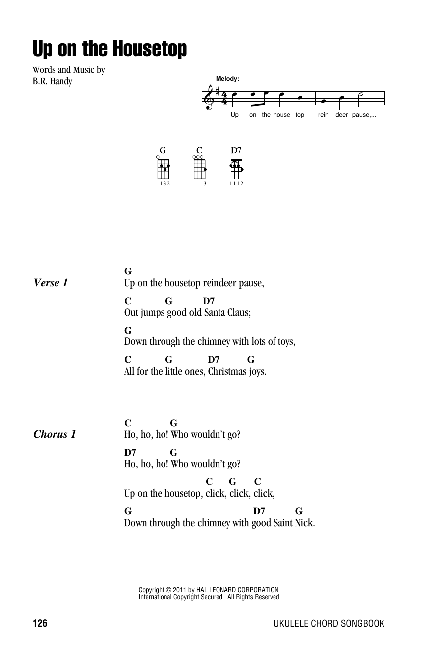 Up On The Housetop (Ukulele Chords/Lyrics) von B.R. Hanby