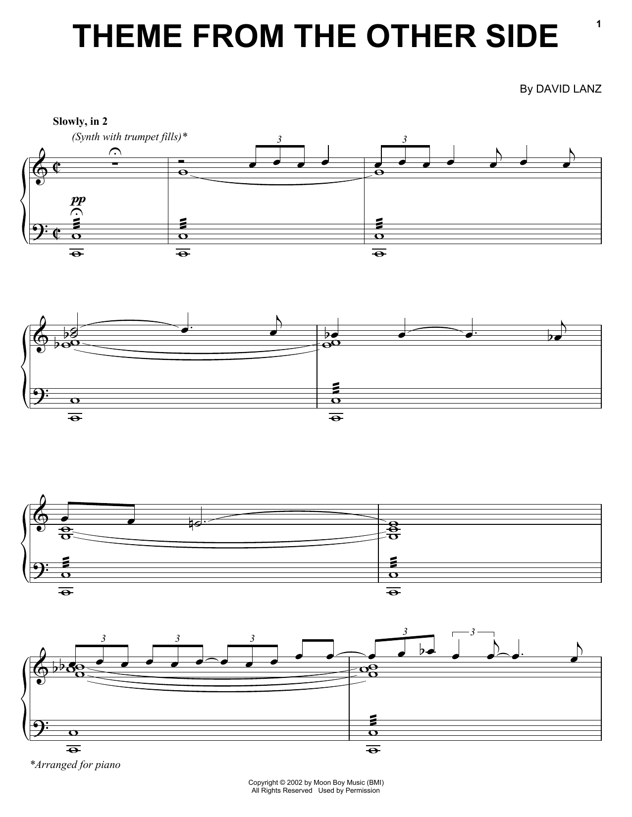 Theme From The Other Side (Piano Solo) von David Lanz
