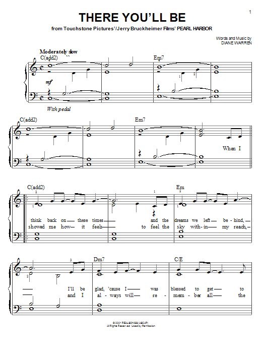 There You'll Be (Easy Piano) von Faith Hill