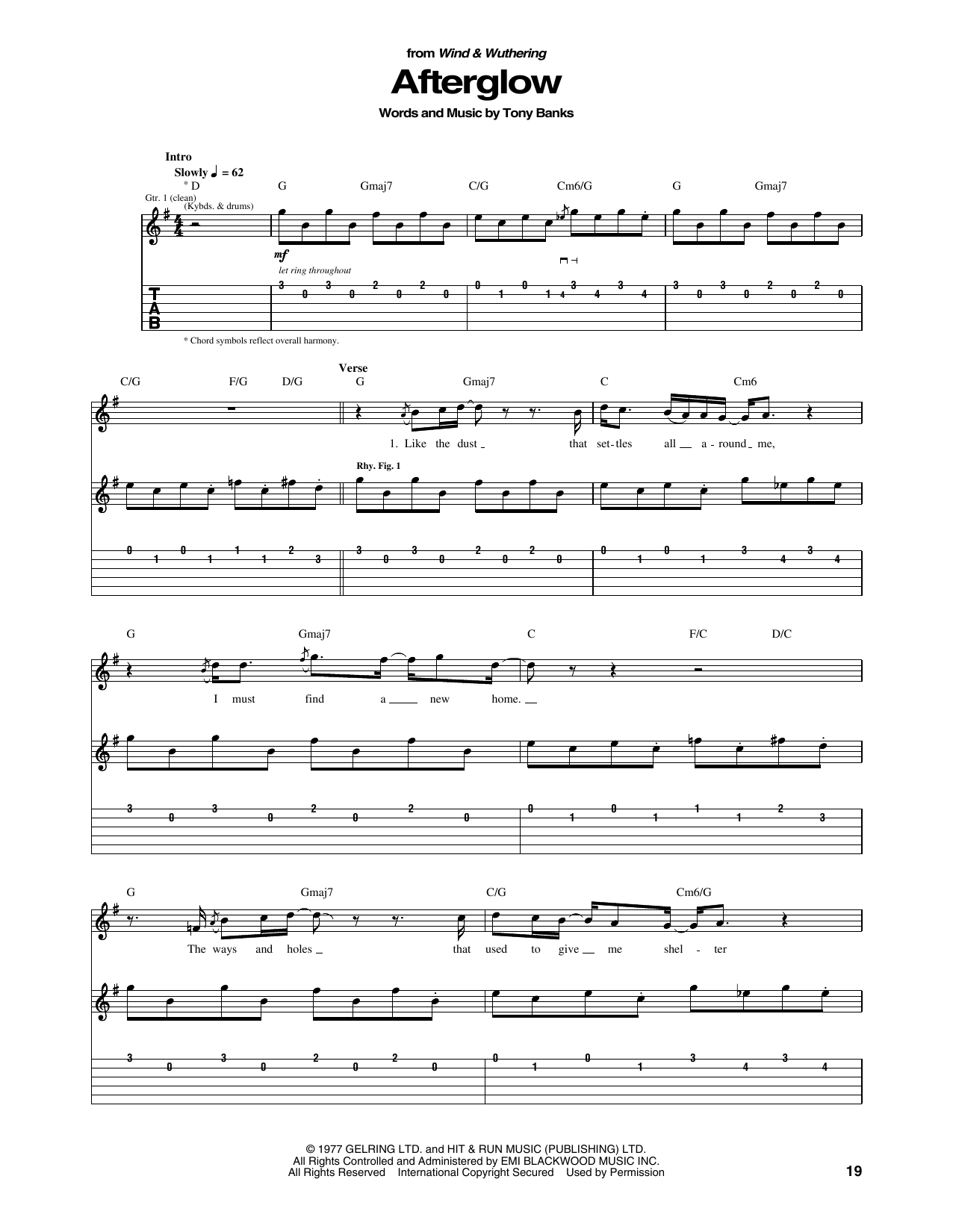 Afterglow (Guitar Tab) von Genesis