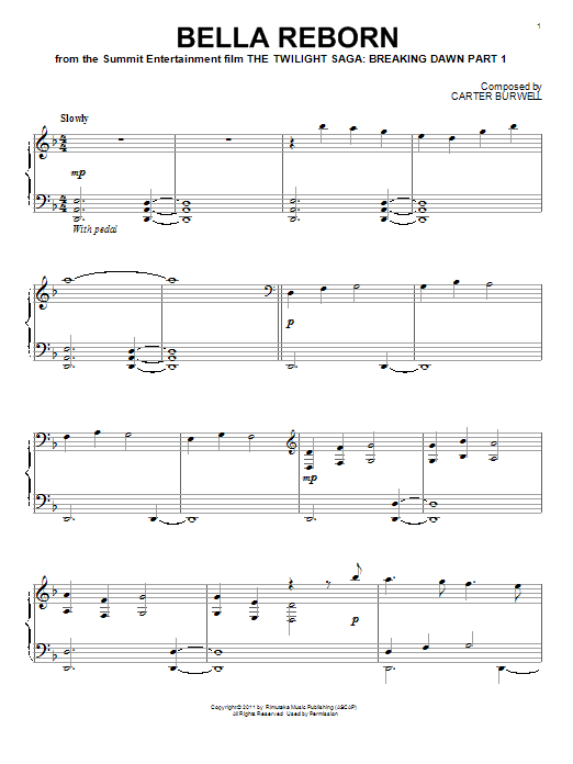 Bella Reborn (Piano Solo) von Carter Burwell