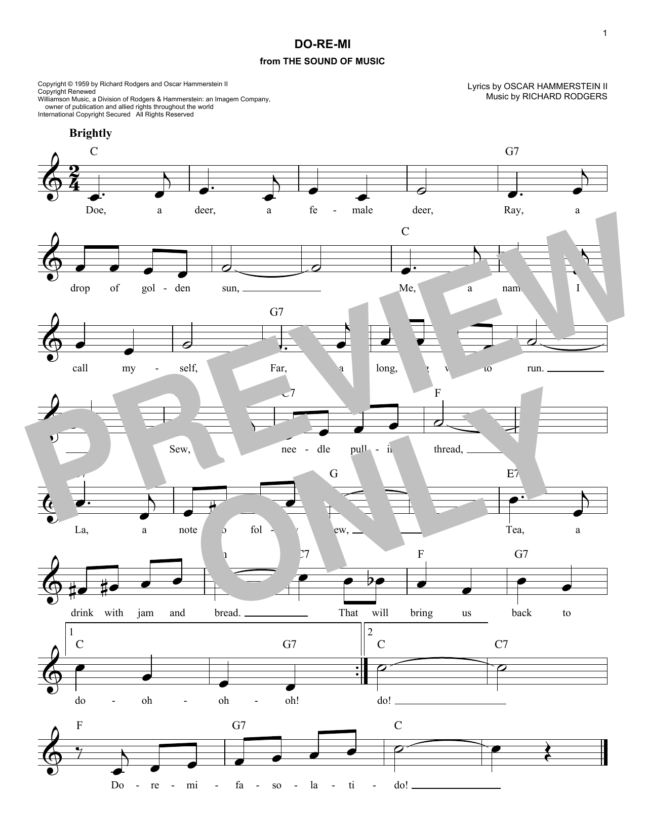 Do-Re-Mi (Lead Sheet / Fake Book) von Rodgers & Hammerstein