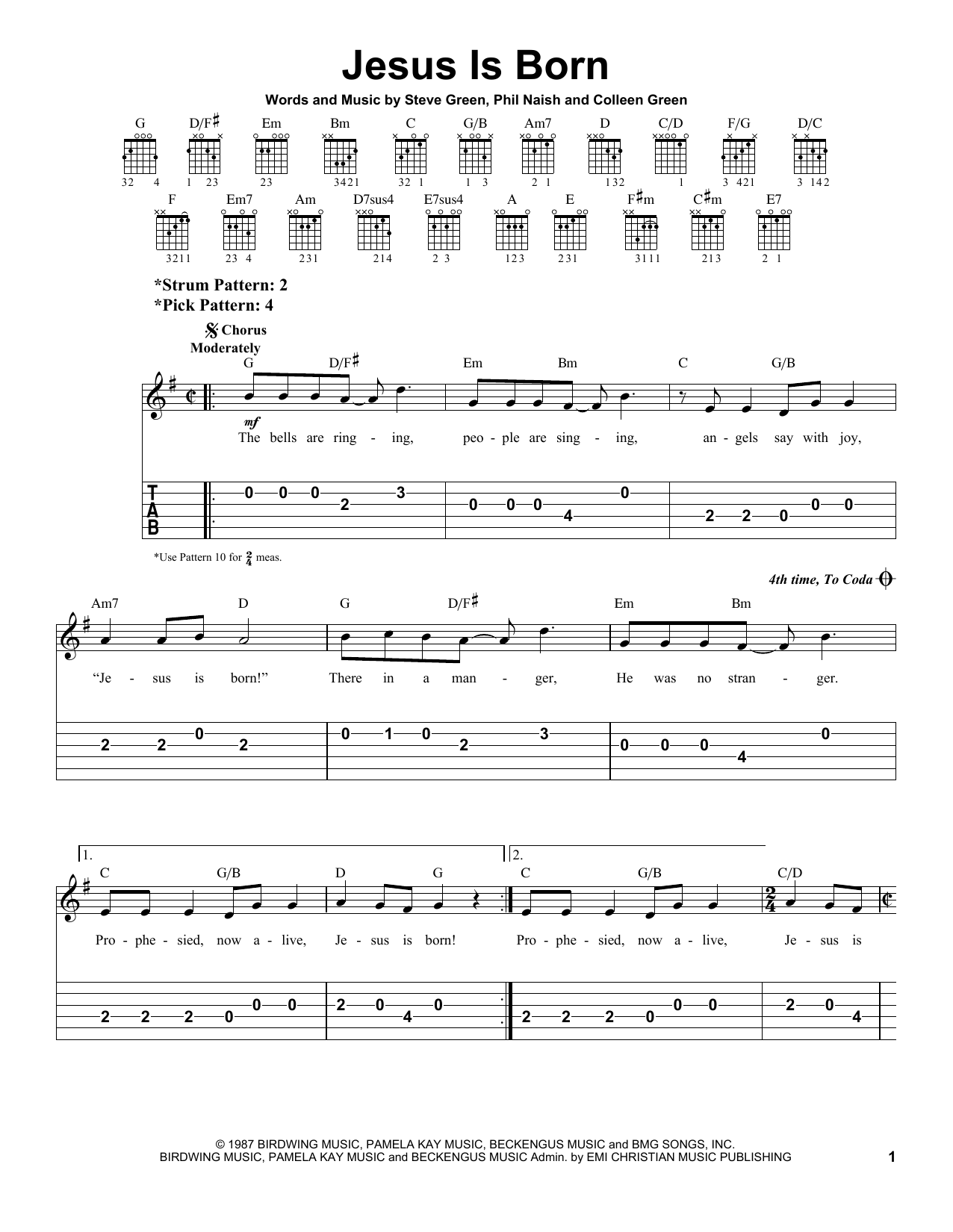 Jesus Is Born (Easy Guitar Tab) von Steve Green