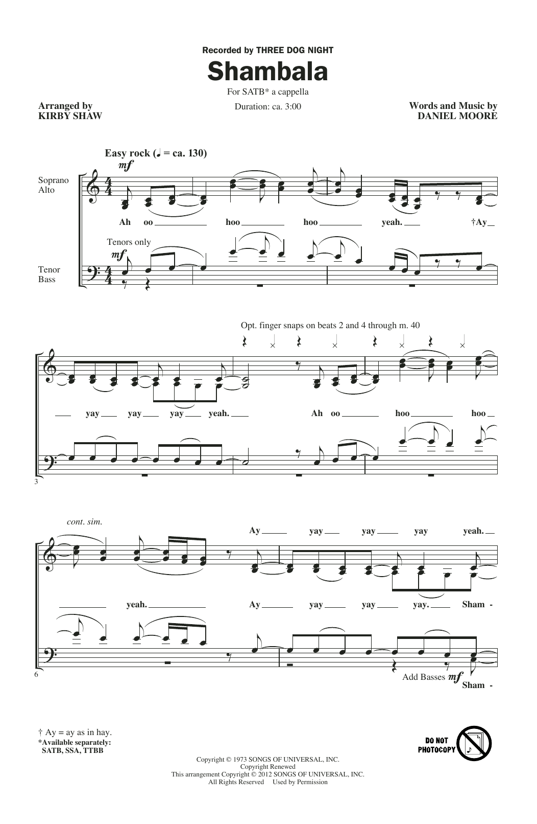Shambala (SATB Choir) von Kirby Shaw