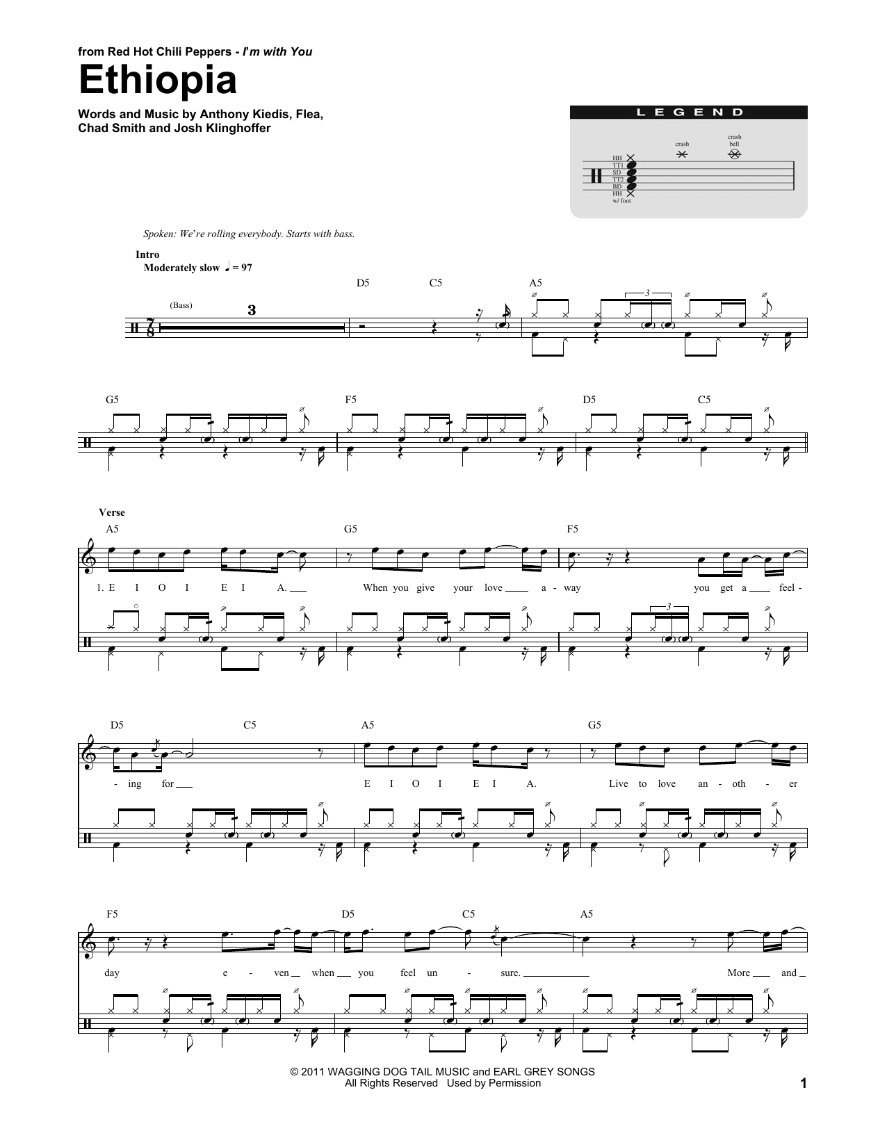 Ethiopia (Drums Transcription) von Red Hot Chili Peppers