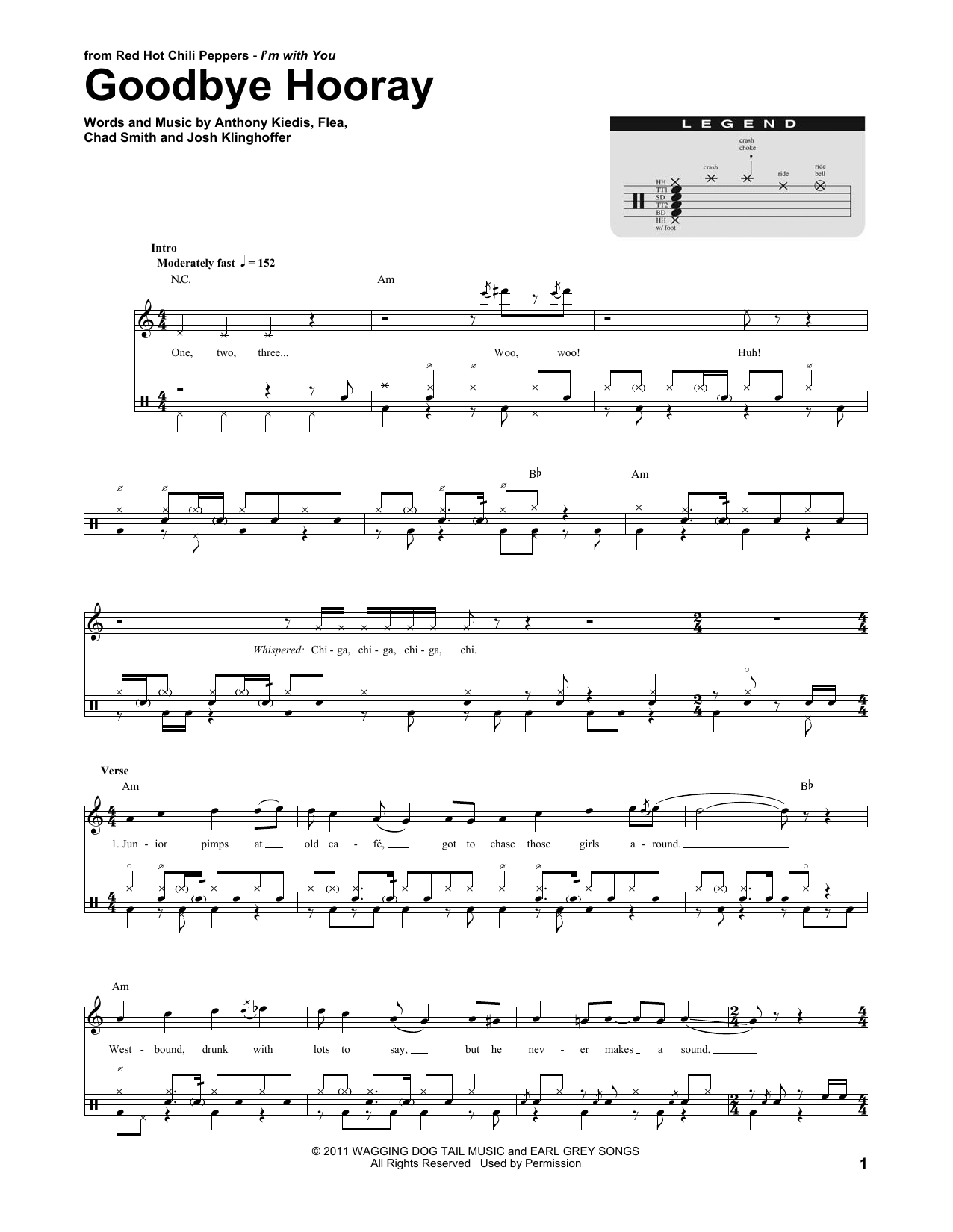 Goodbye Hooray (Drums Transcription) von Red Hot Chili Peppers